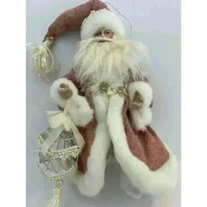 Victorian SANTA 12”x 11” In Wide Santa Pink And White